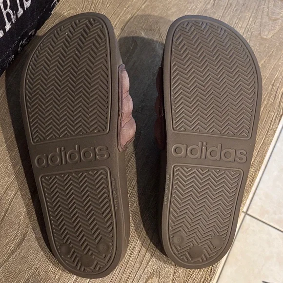 Adidas Chocolate Brown Slide Sandals - Picture 3 of 3